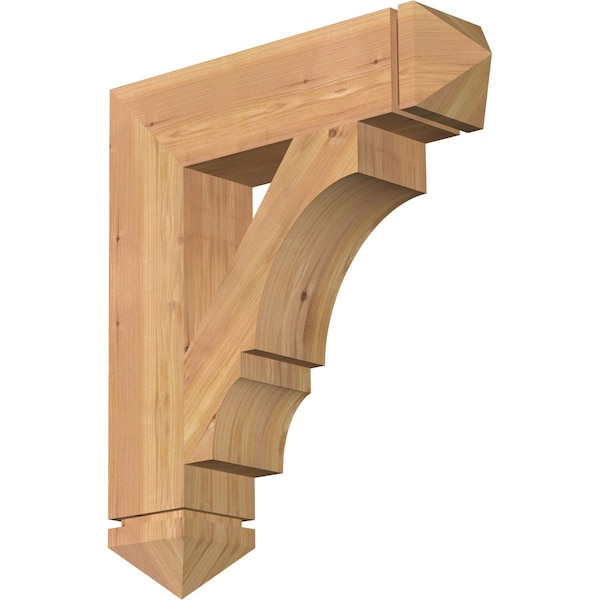 Ekena Millwork Balboa Arts & Crafts Smooth Bracket, Western Red Cedar, 5 1/2"W x 24"D x 28"H BKT06X24X28BOA03SWR - main